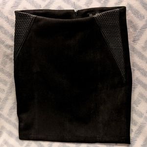 Zara Black Suede Mini Skirt with Braided Detail